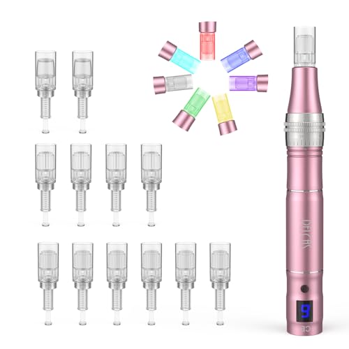 Microneedling 9-Speeds Dermapen Type-C Rechargable with 12 Pcs Cartridges