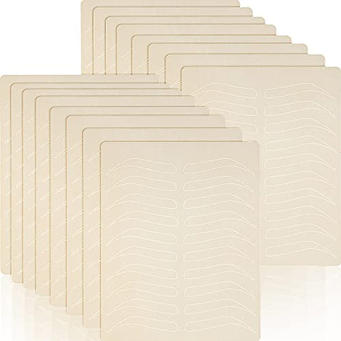 16 Pieces Double Sided Practice Skin for Eyebrows (White)