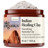 Sky Organics Bentonite Clay Powder with Detoxifying Indian Healing Clay fVegan & Cruelty-Free Skin Care, 454 grams