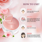 Rose Under Eye Mask, Collagen Patches For Dark Circles and Wrinkles 30 Pairs