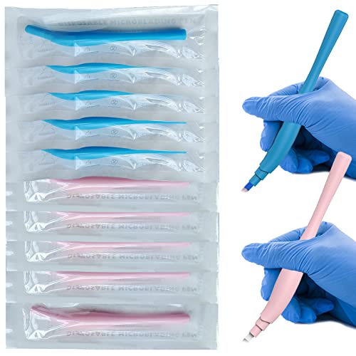 10Pcs/Pack Microblading Disposable Pen 14F Needles Manual Eyebrow Tattoo Pen