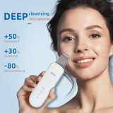 Facial Skin Scrubber, Ultrasonic Skin Spatula Include 2 Silicone Covers