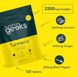 Nutrition Geeks Turmeric Tablets 2000 mg 120 Count
