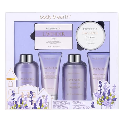 Bath Spa Gift Set for Women - 6Pcs Lavender Toiletries