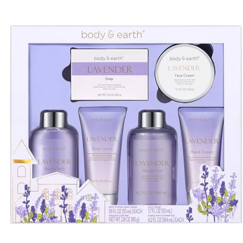 Bath Spa Gift Set for Women - 6Pcs Lavender Toiletries