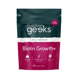 Nutrition Geeks Biotin Hair Growth Supplement - 180 Tablets Enhanced with Zinc & Selenium, Hair Vitamins Complex - Biotin 10000 mcg
