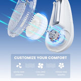 Neck Fan - 5200mAh Portable Neck Fans 16hrs Working Time (White)