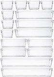 16 Pcs Clear Plastic Drawer Organiser