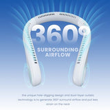Neck Fan - 5200mAh Portable Neck Fans 16hrs Working Time (White)