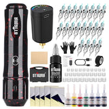 STIGMA Wireless Tattoo Machine Kit Rotary Complete Tattoo Set with 20Pcs Tattoo Cartridges Needles