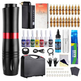 HAWINK Tattoo Kit Wireless Gun Machine with 1500mAh Battery 7 Tattoo Ink