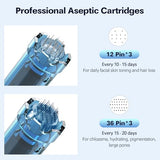 Microneedling Pen M8S, Professional Dr.pen Wireless Dermapen with 6pcs 12PIN 36PIN Replacement Cartridges Needles