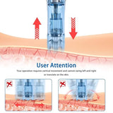 Microneedling Pen M8S, Professional Dr.pen Wireless Dermapen with 6pcs 12PIN 36PIN Replacement Cartridges Needles