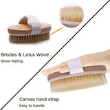 Brush Natural Bristle -Remove Dead Skin Toxins Cellulite, Stimulates Blood Circulation