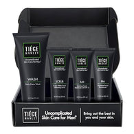 Tiege Hanley Mens Skin Care Set, Men's Skincare Set Includes Face Wash, Facial Scrub, & Moisturizer