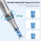 Microneedling Pen M8S, Professional Dr.pen Wireless Dermapen with 6pcs 12PIN 36PIN Replacement Cartridges Needles