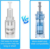 Microneedling Needles, 10 Pcs 42 Pin Replacement Needle Cartridges for Derman Pen M8S/A8S/A9, 10 Pcs/Pack, 3 Slots Design