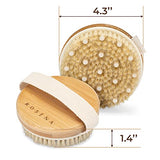 Dry Brushing Body Brush - Best for Exfoliating Dry Skin, Lymphatic Drainage and Cellulite Treatment - with Natural Boar Bristles