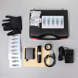 Stigma Tattoo Pen Machine with 20Pcs Cartridges Needles Power Supply with Plastic Box for Beginners