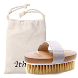 Brush Natural Bristle -Remove Dead Skin Toxins Cellulite, Stimulates Blood Circulation