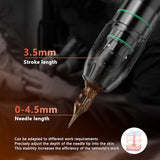 HAWINK Tattoo Kit Wireless Rotary with 1600mAh Battery LCD Digital Lithium 20PCS Cartridge Needles 14 Tattoo Inks