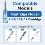 Microneedling Needles, 10 Pcs 42 Pin Replacement Needle Cartridges for Derman Pen M8S/A8S/A9, 10 Pcs/Pack, 3 Slots Design