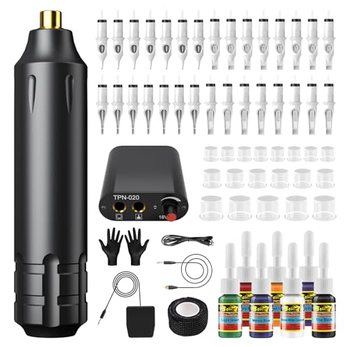 SOLONG Rotary Tattoo Pen Kit All-in-One Tattoo Machine Set with Cartridge Needles, and Unique Needle Types