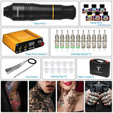 Phoenixy Tattoo Kit, Rotary Tattoo Pen Kit Switch Power Supply 10 Tattoo Cartridge Needles 7 Colors Ink Tattoo Set (PH-01)