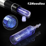 Micro Needles Cartridges For Dr.Pen Ultima A1 Microneedling Pen, Tips For Electric Auto Stamp Derma Pen (12 Pin Needles, 10 Pcs)