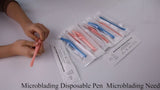 10Pcs/Pack Microblading Disposable Pen 14F Needles Manual Eyebrow Tattoo Pen