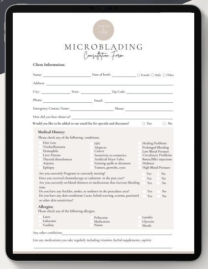 3 Microblading Form Bundle