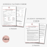 14 Permanent makeup forms, PMU consent form, makeup consultation, PMU aftercare card, lip blush form, microblading, beautician form pack