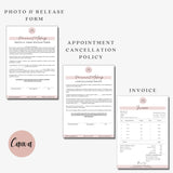 14 Permanent makeup forms, PMU consent form, makeup consultation, PMU aftercare card, lip blush form, microblading, beautician form pack
